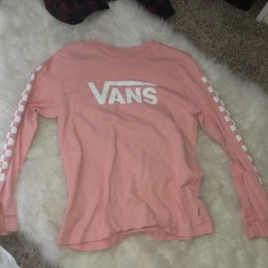 medium pink and white vans long sleeve t-shirt